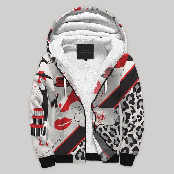 Paris Blanket Fleece Zip Hoodie All Over Print | FZ660