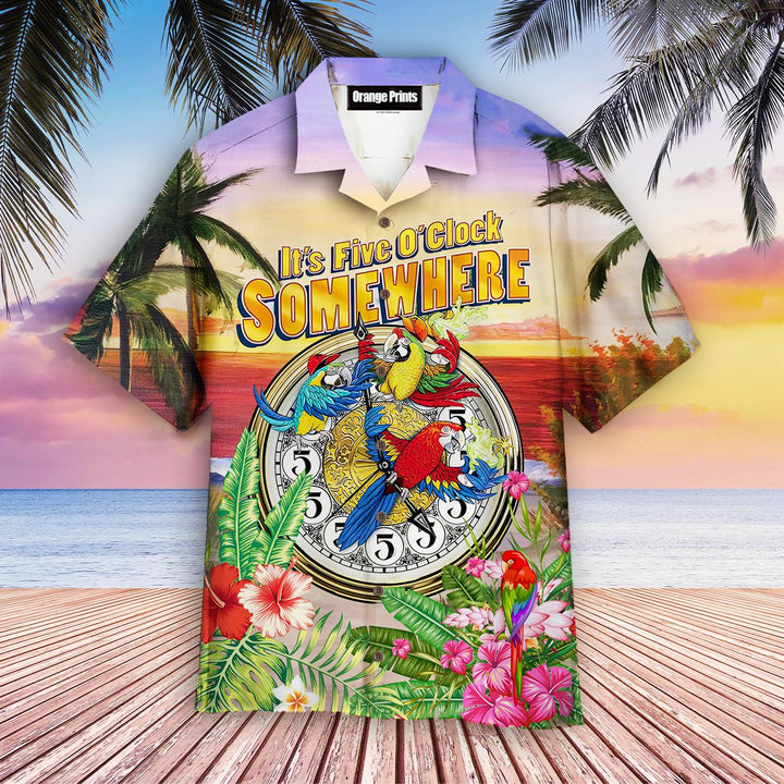 Parrot It's 5 O'clock Somewhere Hawaiian Shirt | For Men & Women | HW2248-BehighStyle