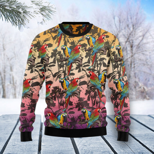 Parrot Palm Forest Ugly Christmas Sweater | Adult | US1813