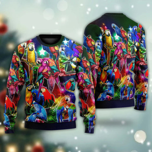 Parrot Tropical Merry Christmas Ugly Christmas Sweater | Adult | US2403