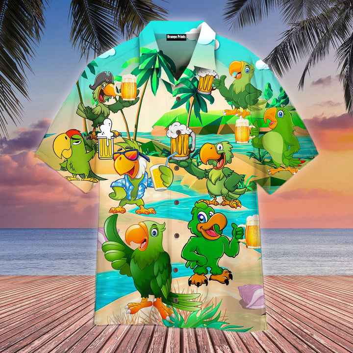 Parrots And Beer In Summer Aloha Hawaiian Shirt | For Men & Women | HW821-BehighStyle