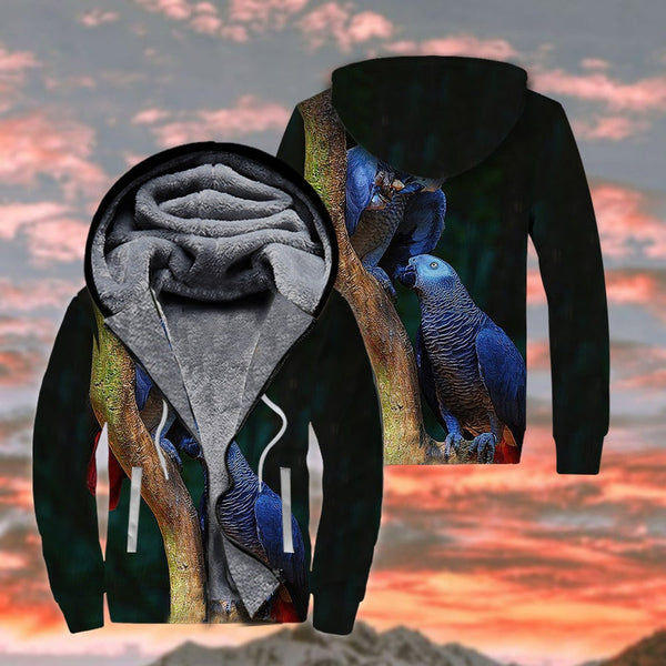 Parrots Beautiful Fleece Zip Hoodie All Over Print | FZ417