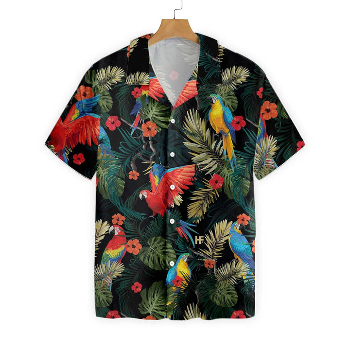 Parrots Dark Tropical Pattern Hawaiian Shirt | For Men & Women | HW1396-BehighStyle