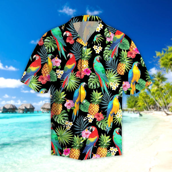 Parrots pineapples Hibiscus Tropical Hawaiian Shirt | For Men & Women | HW1427-BehighStyle