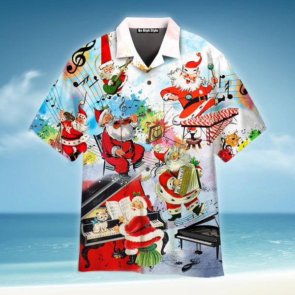 Party Music On Christmas Hawaiian Shirt With Pocket| SP1067