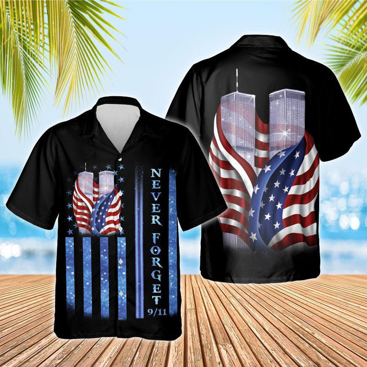 Patriot Day 9/11 Never Forget American Flag Hawaiian Shirt | For Men & Women | HW1645-BehighStyle