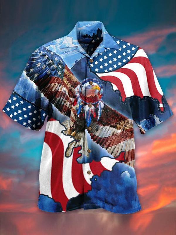 Patriotic Eagle America Flag Hawaiian Shirt | For Men & Women | HW1672-BehighStyle