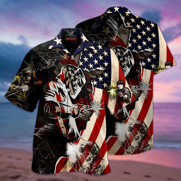 Patriotic Welder Hawaiian Shirt | For Men & Women | HW1663-BehighStyle