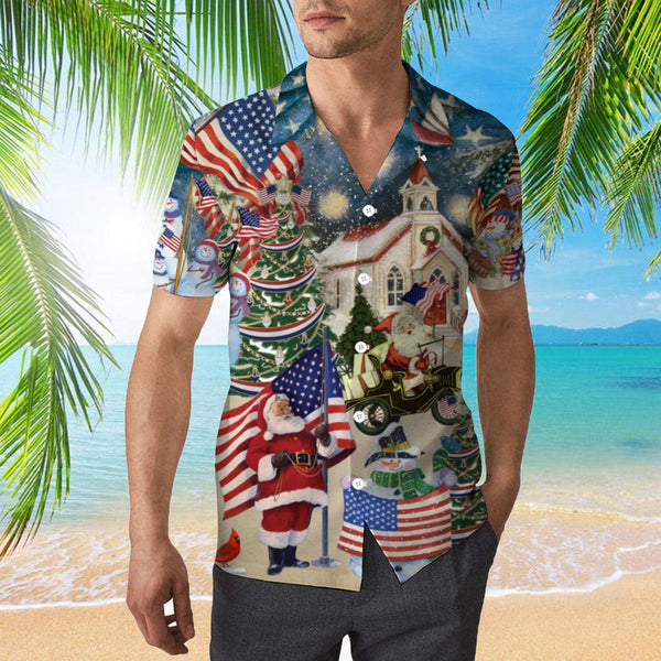 Patriotism American On Christmas Hawaiian Shirt | For Men & Women | HW1682-BehighStyle