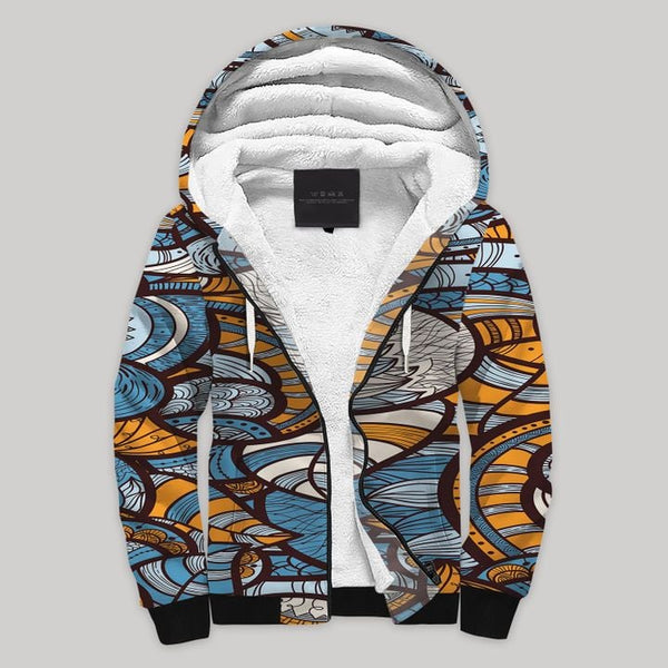 Pattern Colorful Fall Fleece Zip Hoodie All Over Print | FZ874