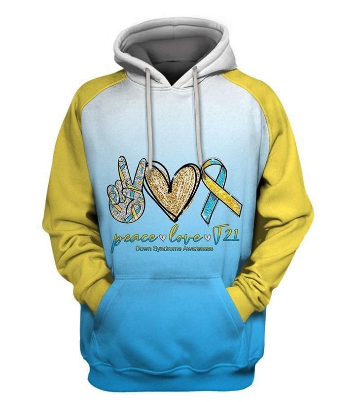 Peace Love Down Syndrome Day 3D All Over Print | For Men & Women | Adult | HP849-BehighStyle