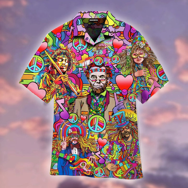 Peace Love Music Hippies Hawaiian Shirt | For Men & Women | HW1747-BehighStyle