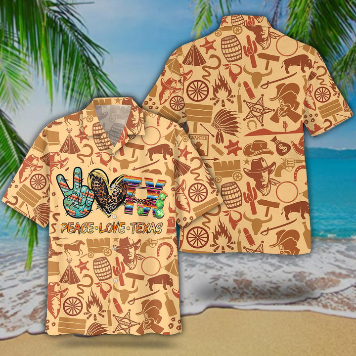 Peace Love Texas Aloha Hawaiian Shirt | For Men & Women | HW1761-BehighStyle