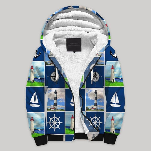 Peace Nautical Fleece Zip Hoodie All Over Print | FZ870