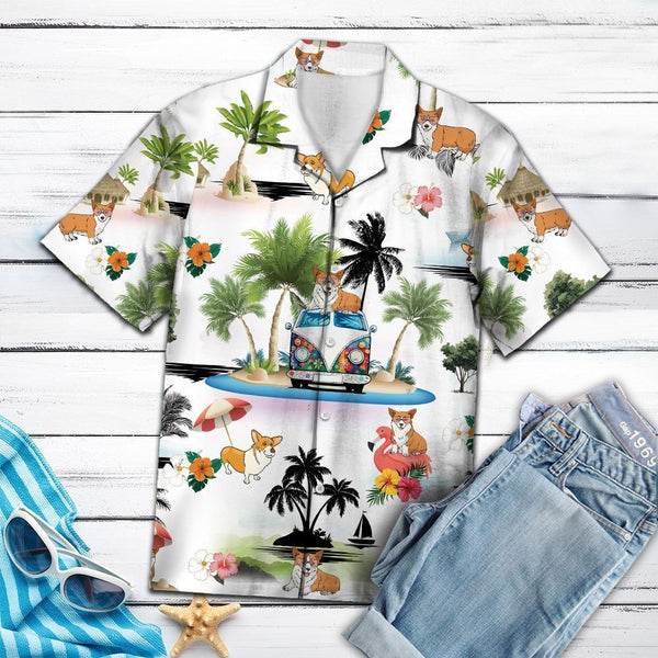 Pembroke Welsh Corgi Vacation Multicolor Hawaiian Shirt | For Men & Women | HW1349-BehighStyle