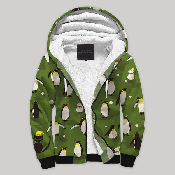 Penguin Blanket Fleece Zip Hoodie All Over Print | FZ808