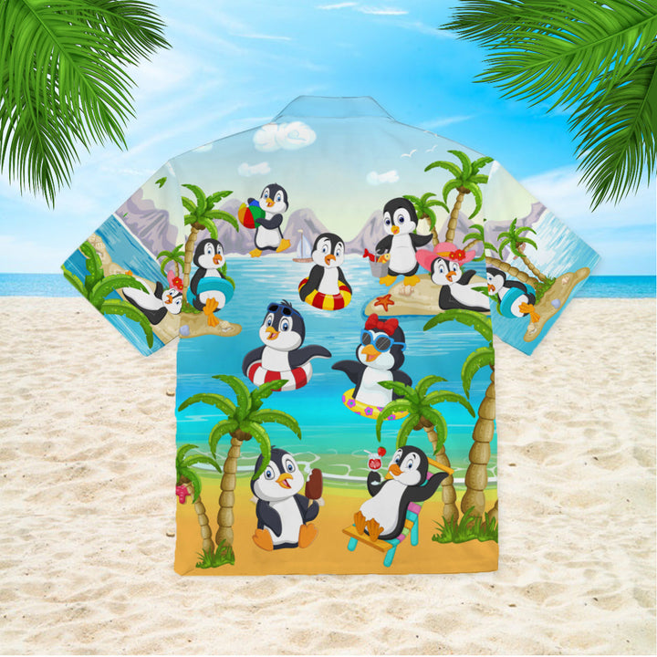 Penguin On The Beach Funny Hawaiian Shirt | For Men & Women | HW887-BehighStyle