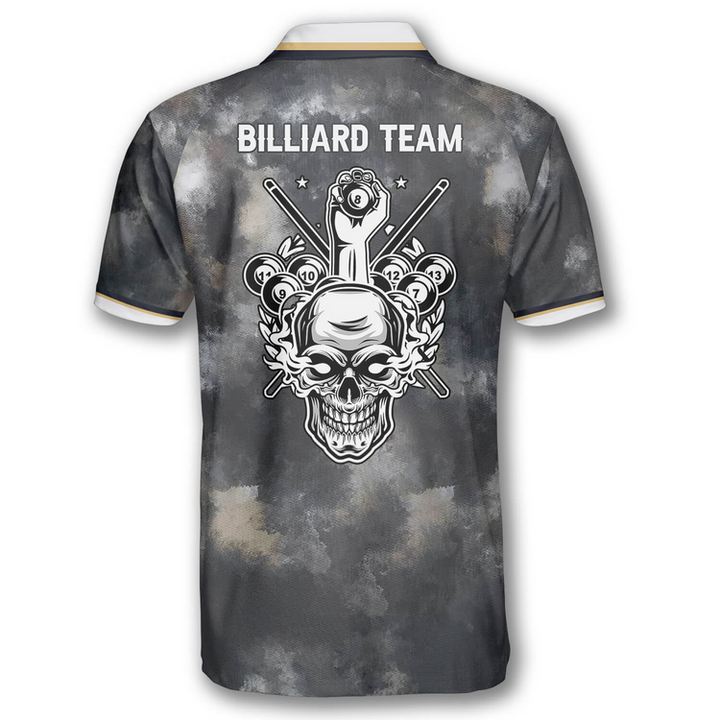 Maxcorners Faded Skull Billiard Shirts for Unisex Personalized Name Shirt