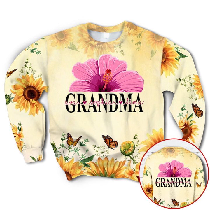 Personalized Grandma Hibicus Sunflower 3D All Over Print | For Men & Women | Adult | CN114-BehighStyle