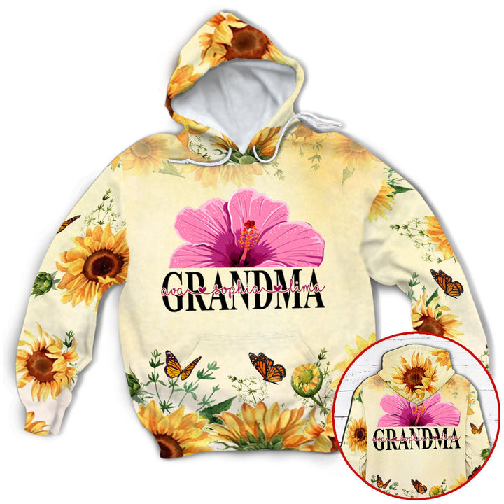 Personalized Grandma Hibicus Sunflower 3D All Over Print | For Men & Women | Adult | CN114-BehighStyle