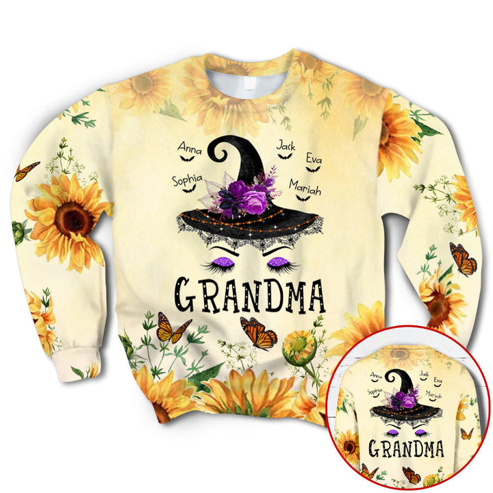 Personalized Grandma Witch And Bats Sunflower 3D All Over Print | For Men & Women | Adult | CN115-BehighStyle