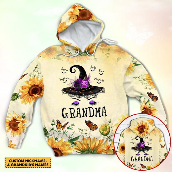 Personalized Grandma Witch And Bats Sunflower 3D All Over Print | For Men & Women | Adult | CN115-BehighStyle