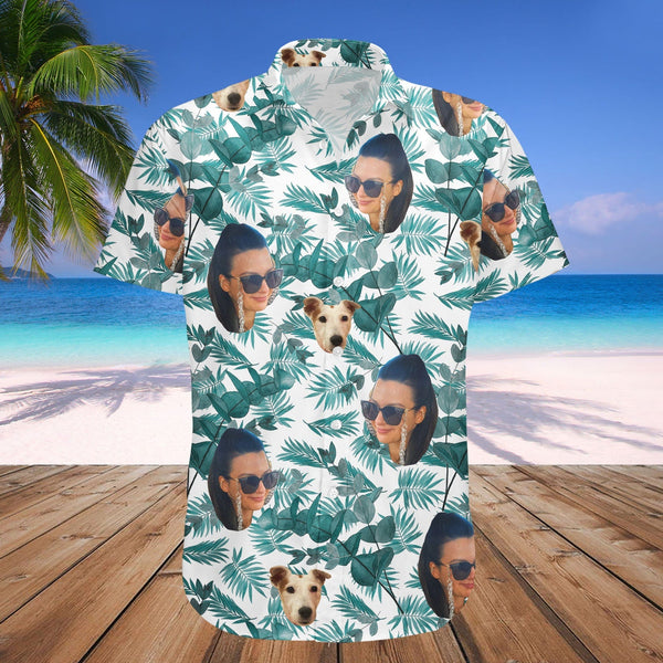Pet Face And Women Custom Photo Hawaiian Shirt | P350