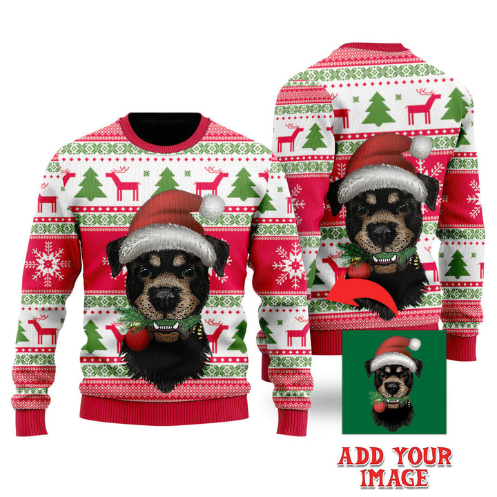 Personalized Photo Ugly Sweater, Vintage Christmas Pattern Ugly Sweater For Men & Women, Perfect Gift For Christmas, Friends, Family
