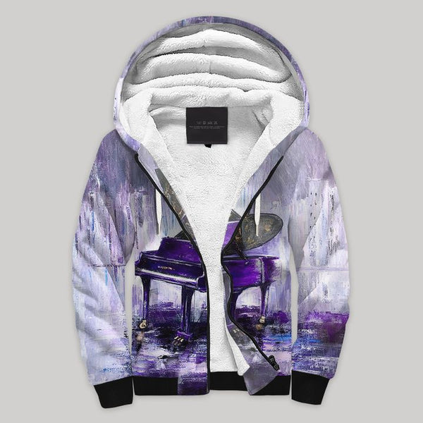 Piano Fleece Zip Hoodie All Over Print | FZ798