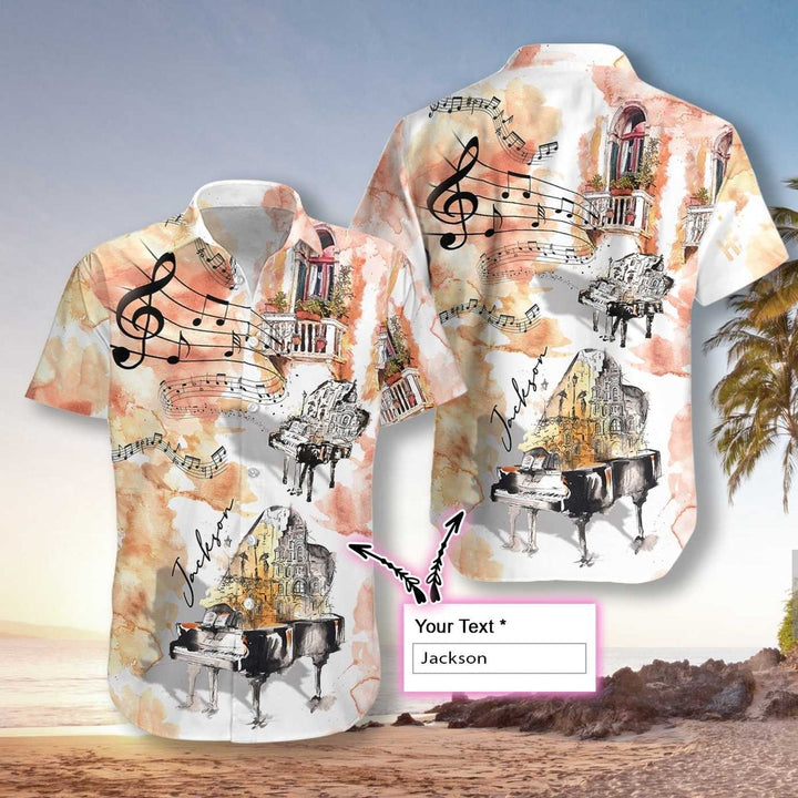 Piano The Sound Of Life Custom Name Hawaiian Shirt | For Men & Women | HN483-BehighStyle