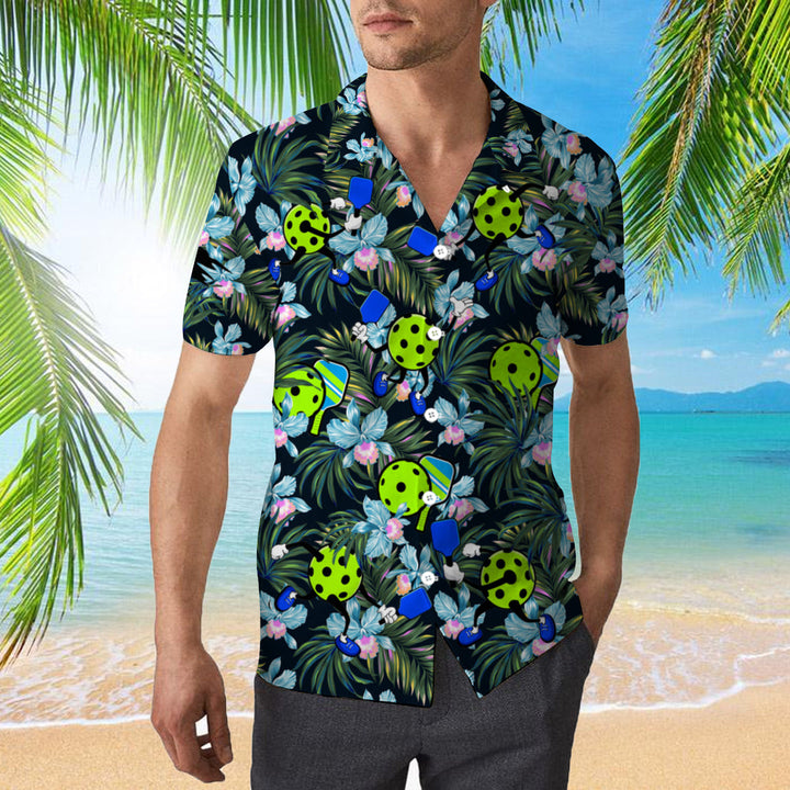 Pickleball And Leaves Pattern Hawaiian Shirt | For Men & Women | HW347-BehighStyle