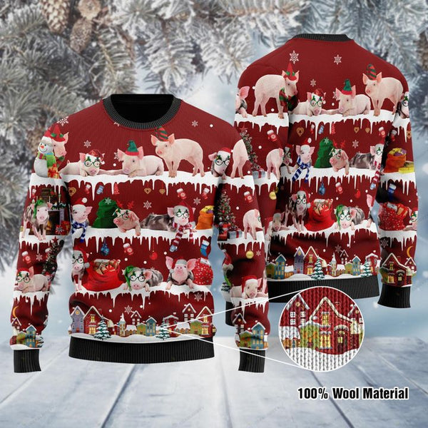 Pig For Pig Lovers On National Ugly Christmas Sweater | Adult | US2100