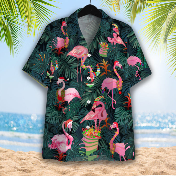 Pink Christmas Flamingo Hawaiian Shirt | For Men & Women | HW2237-BehighStyle