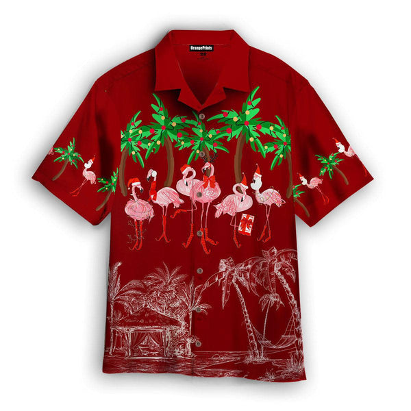 Pink Flamingo Happy Christmas In July Hawaiian Shirt | For Men & Women | HW2762-BehighStyle