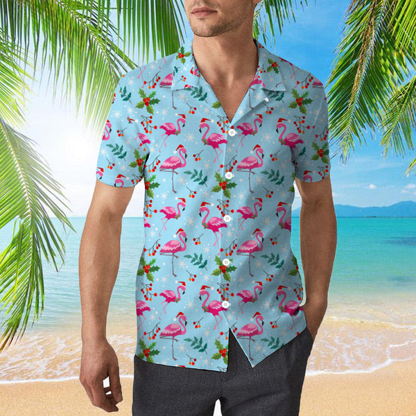 Pink Flamingo Merry Christmas Hawaiian Shirt | For Men & Women | HW943-BehighStyle