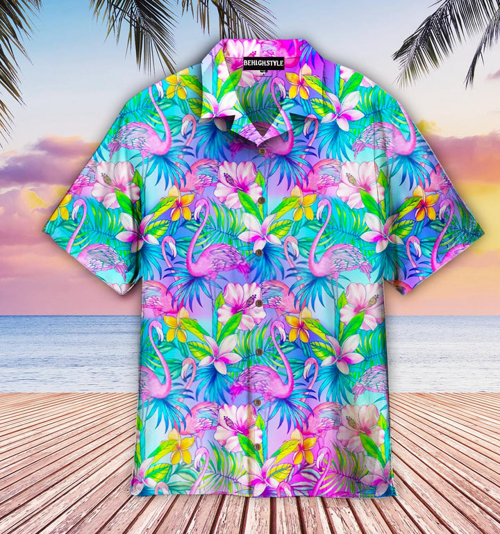 Pink Flamingo Tropical Aloha Hawaiian Shirt | For Men & Women | WT3012-BehighStyle