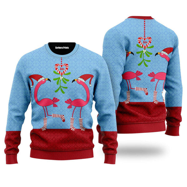 Pink Flamingos Christmas Funky Pattern Ugly Christmas Sweater | Adult | US2007