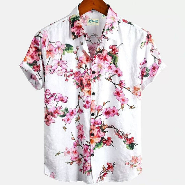 Pink Floral Hawaiian Shirt | HW3143
