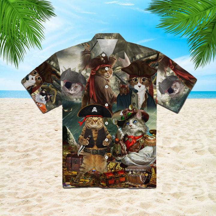 Pirate Captain Cat Hawaiian Shirt | For Men & Women | HW2014-BehighStyle