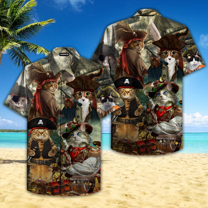 Pirate Cat Aloha Hawaiian Shirt | For Men & Women | HW622-BehighStyle