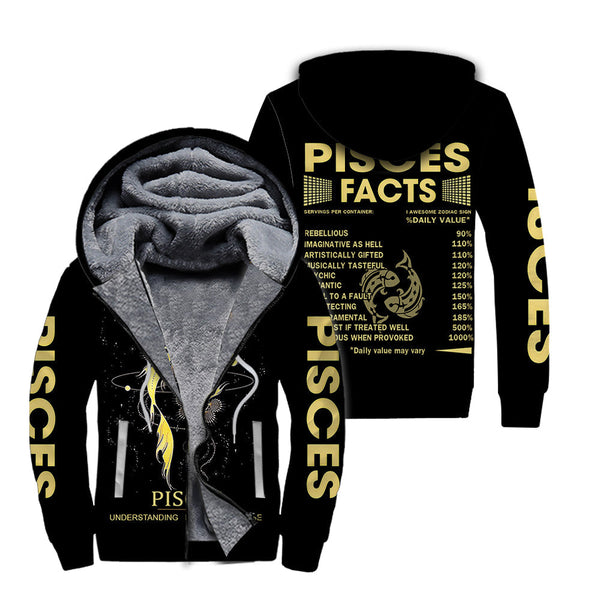 Pisces Facts Fleece Zip Hoodie All Over Print | FZ685