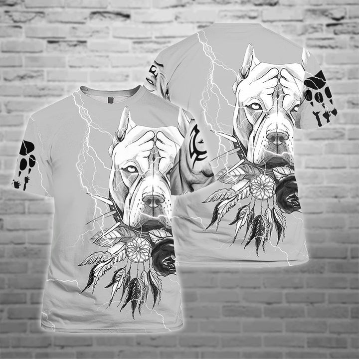 Pit Bull Dog Tattoo 3D All Over Print | For Men & Women | Adult | HP1482-BehighStyle