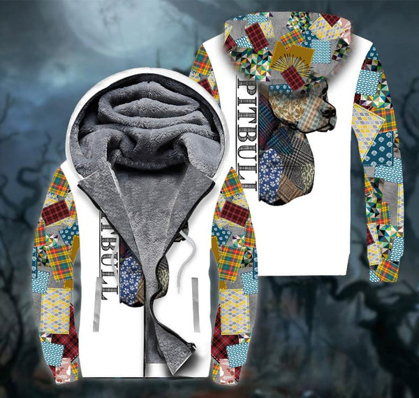 Pitbull Dog Fleece Zip Hoodie All Over Print | FZ415