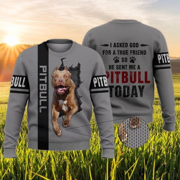 Pitbull Dog Ugly Christmas Sweater | For Men & Women | Adult | US1522-BehighStyle