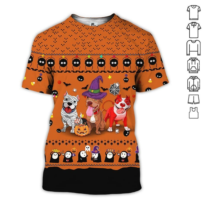 Pitbull & Halloween 3D All Over Print | For Men & Women | HT6215-BehighStyle