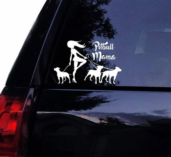 Pitbull Mama Car Decal Sticker | Waterproof | PVC Vinyl | CS1144