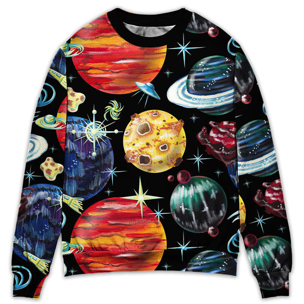 Planet Black Art Style Ugly Christmas Sweater | Adult | US2279