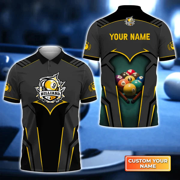 Maxcorners Billiard Personalized Name Polo Shirts