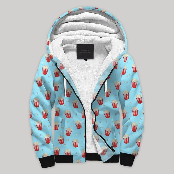 Popcorn Pattern Fleece Zip Hoodie All Over Print | FZ816