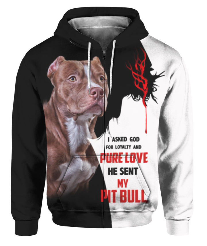 Premium God Sent Me My Pit Bull 3D All Over Print | For Men & Women | Adult | HP938-BehighStyle